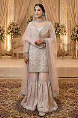 Blush Bridal Ensemble with Net Veil · detail · view 3