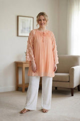 Blossom: Chiffon 2-Piece Suit · Peach · view 1