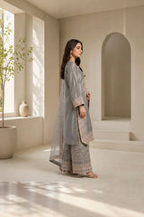 Embroidered Doria Three-Piece Suit · Silver grey · view 3