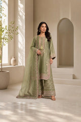 Embroidered Doria Three-Piece Suit · Sage · view 1