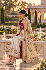 Champagne Embroidered Four-Piece Gown Set · Champagne · view 3