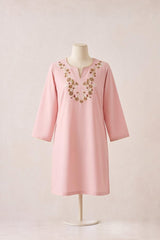 Embroidered Lawn Kurti · Blush pink · view 1