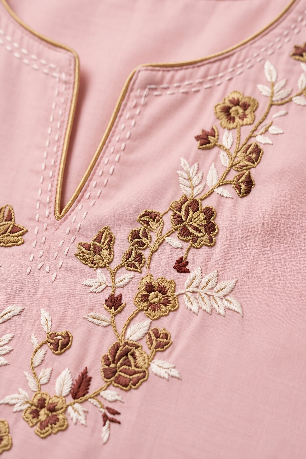 Embroidered Lawn Kurti · Blush pink · view 2