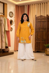 Floral-Work Kurti · Mustard · view 2