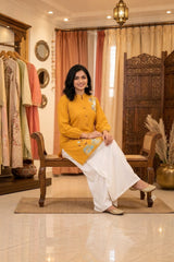 Floral-Work Kurti · Mustard · view 3
