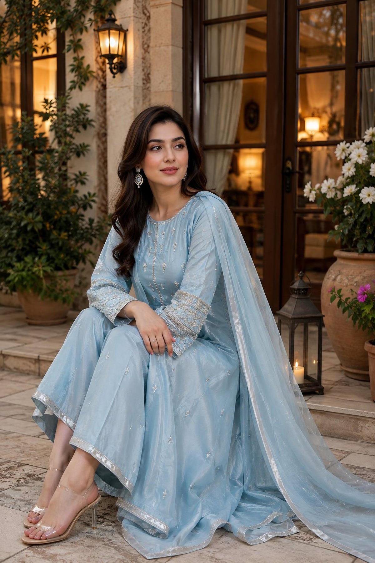 Royal Elegance in Sky Blue · Sky blue · view 1