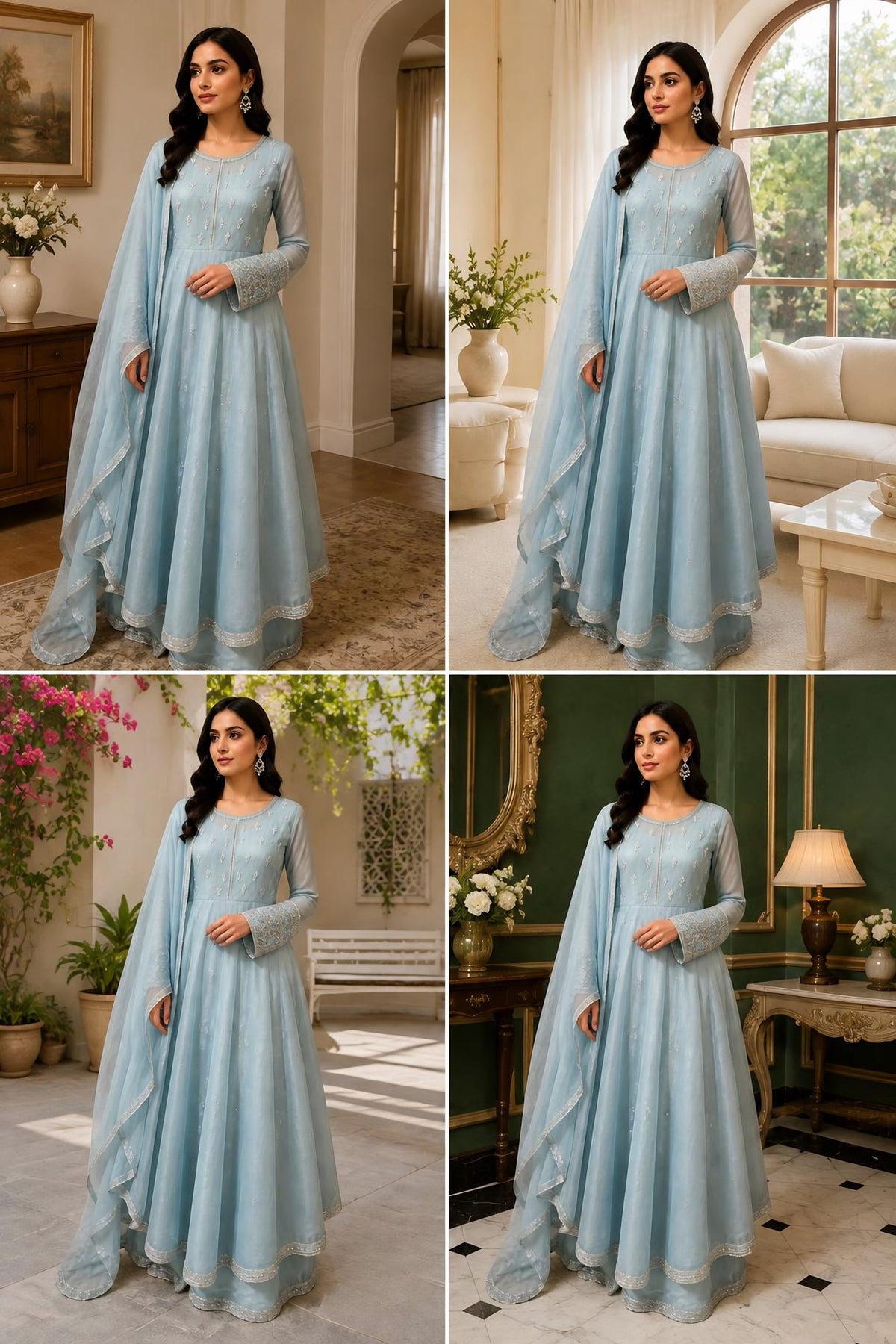 Royal Elegance in Sky Blue · Sky blue · view 2