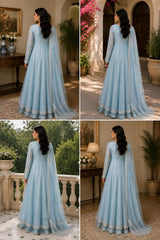 Royal Elegance in Sky Blue · Sky blue · view 3