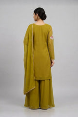 Occasion Suit with Sequinned Dupatta · Chartreuse · view 2