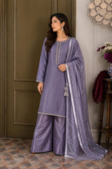Silk Suit with Embroidered Dupatta · Lavender · view 1