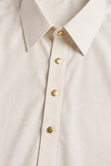 2 Piece Blended Suit · Almond White · collar and placket detail