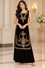 Noir & Gold Silk Three-Piece Suit · Black · view 5